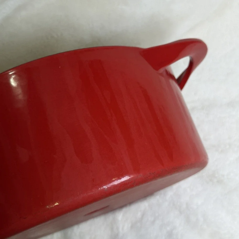 Giada De Laurentiis 6qt Dutch Oven Cast Iron Red Double Handles Pre-Owned